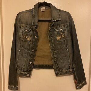 7 For All Mankind Women's Distressed Denim Jacket - Gray Wash